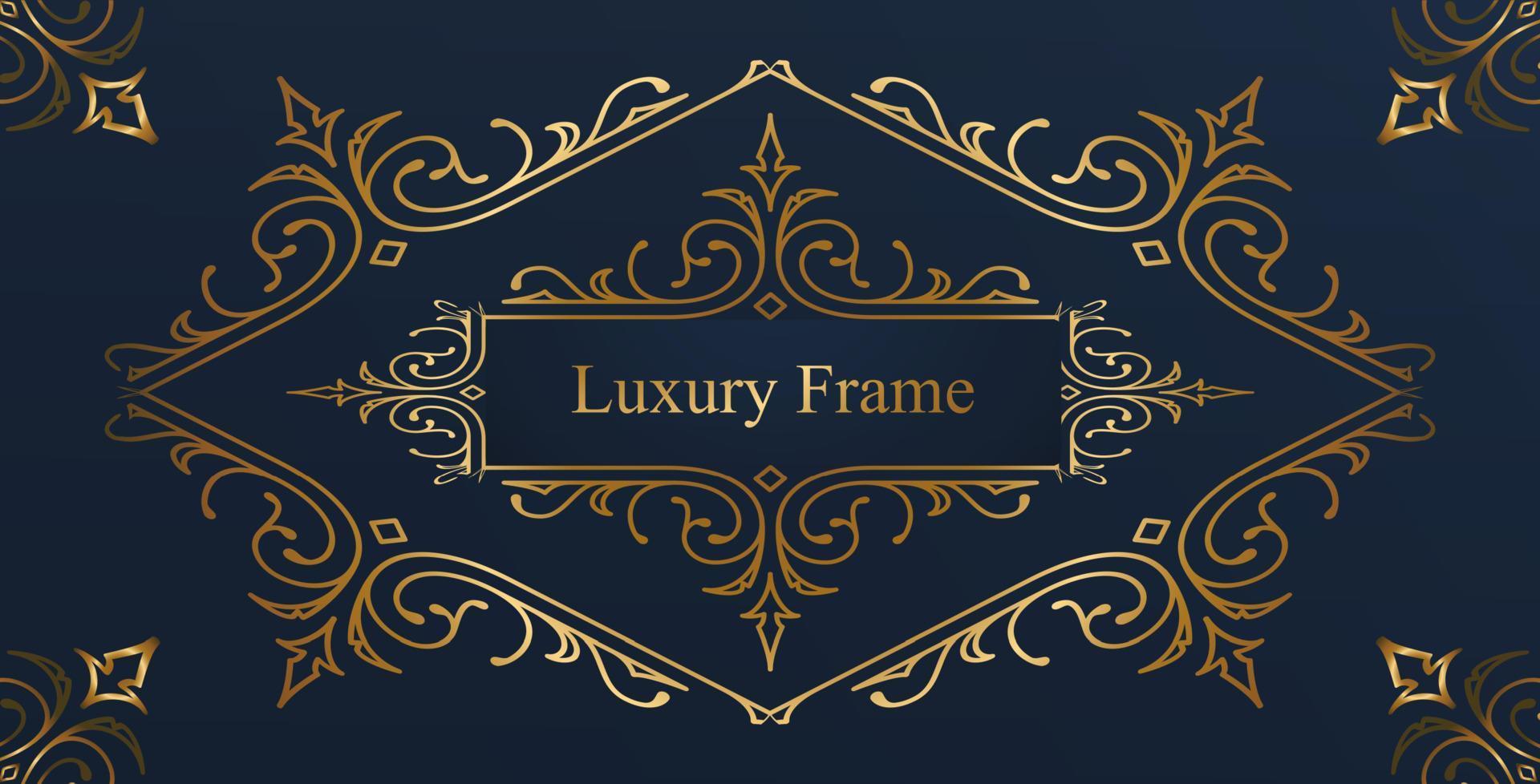 elegant flourish green gradient frame design vector