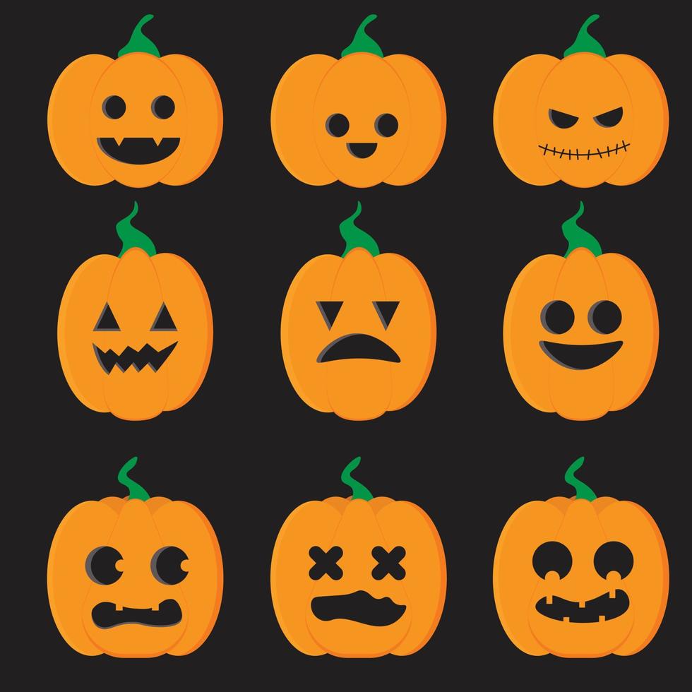 emotional jack o lantern vector