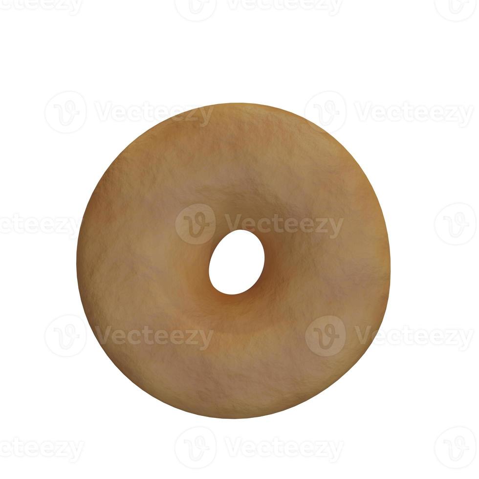 Realistic donut without icing. Donut isolated. Realistic illustration photo