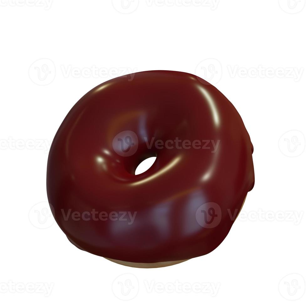Realistic donut with colored icing. photo