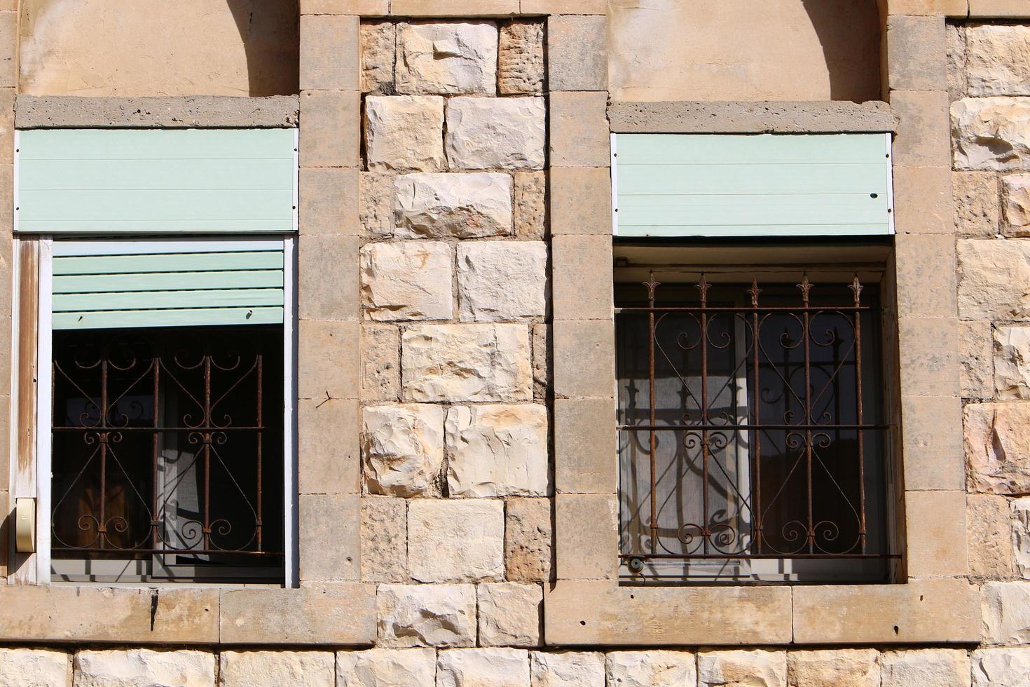 September 9, 2019. A window on the facade of a residential building in the city of Tel Aviv in Israel. photo