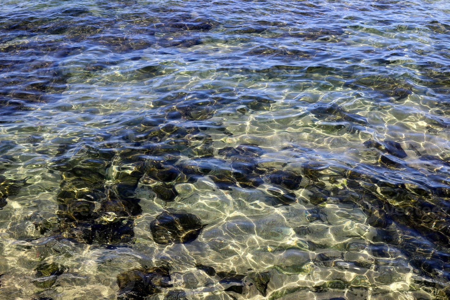 The color of sea water in shallow water. photo