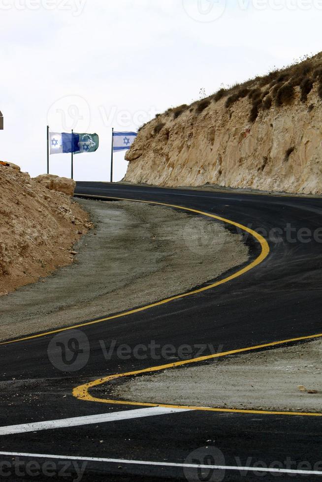 Asphalt highway across Israel from north to south. photo