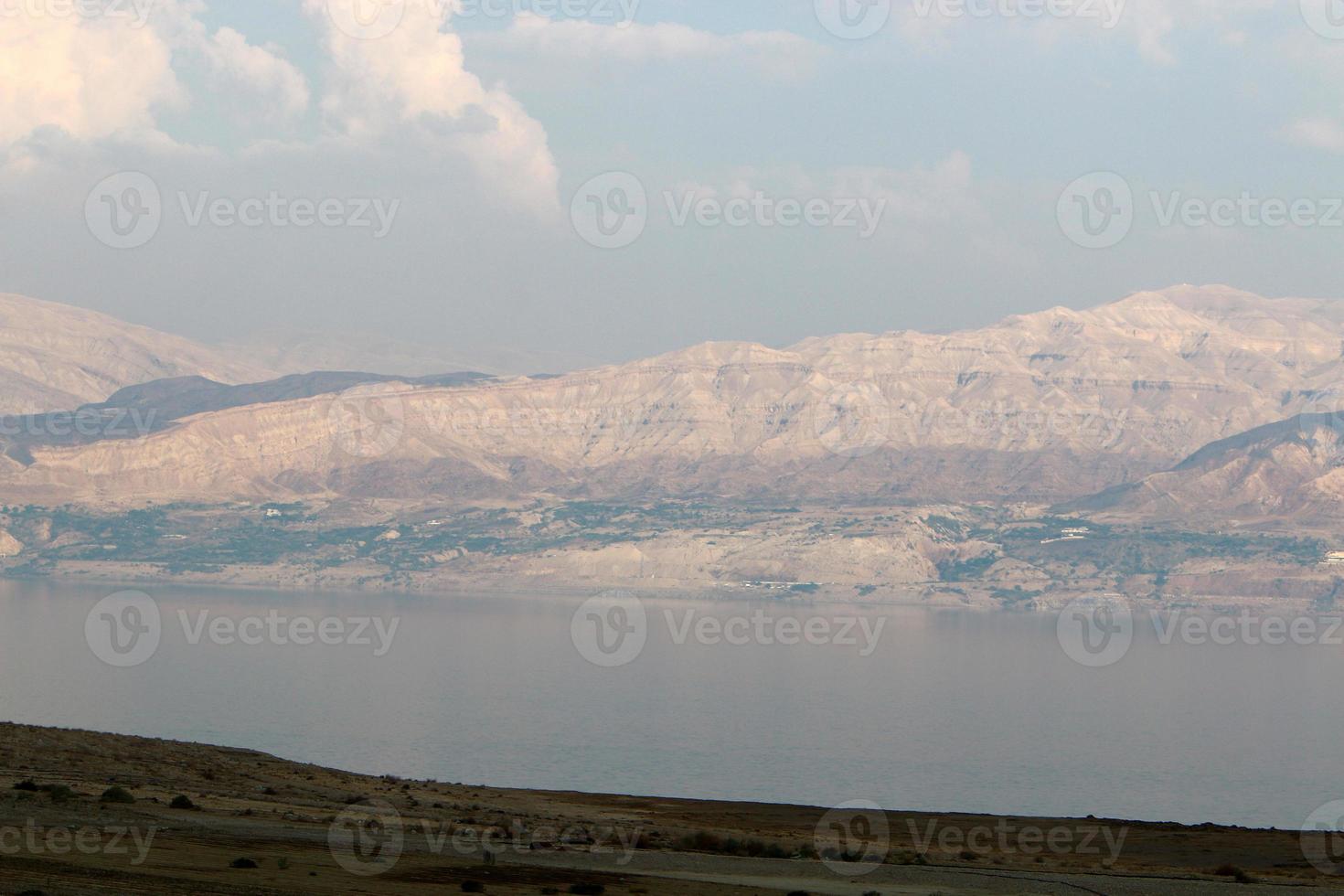 Mountains in Jordan on the other side of the Dead Sea. Photo taken from Israel.