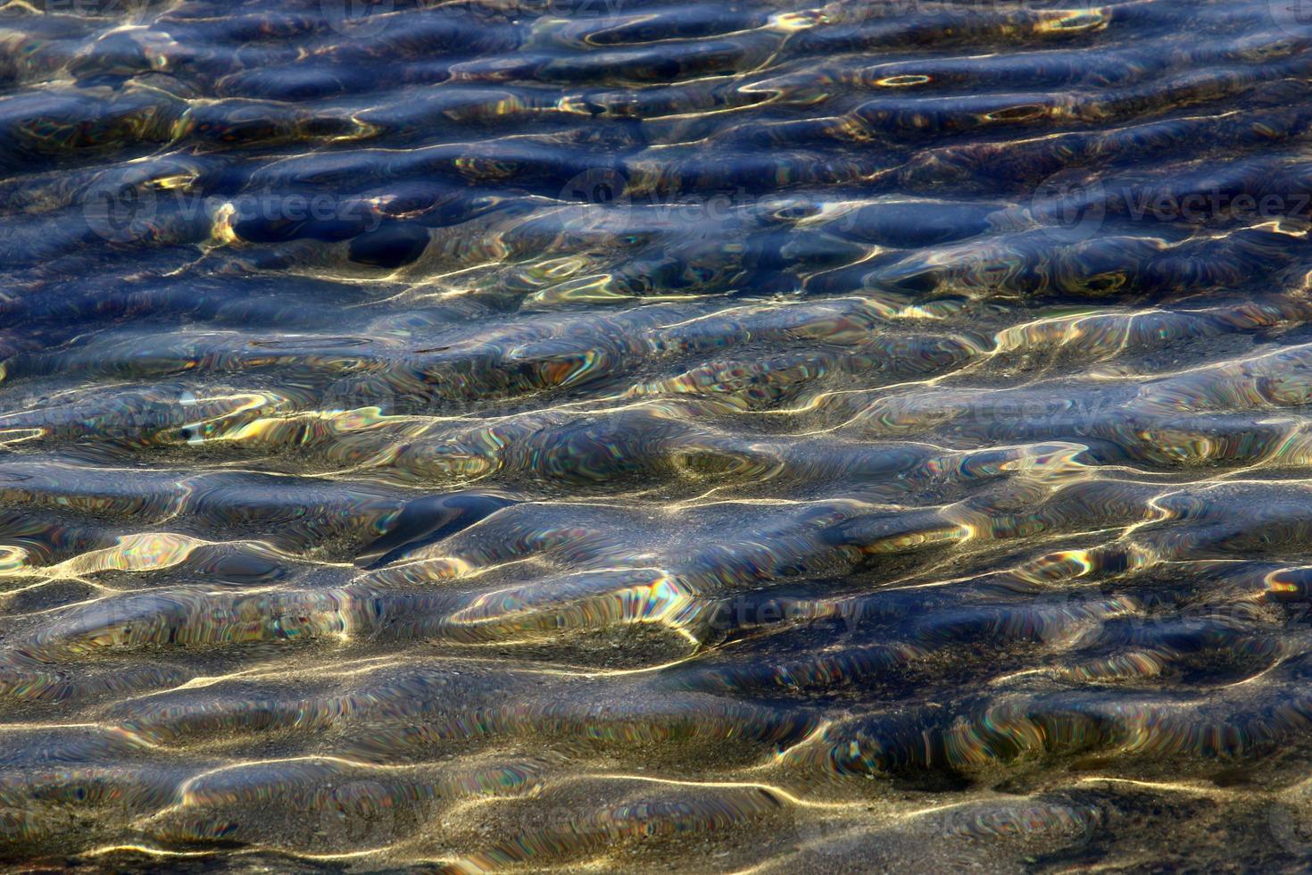 The color of sea water in shallow water. photo