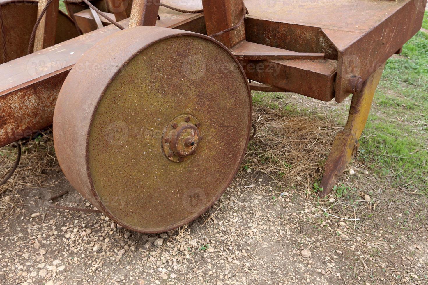 Old agricultural machinery in Israel. photo