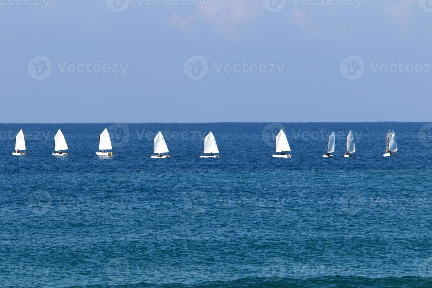 Coast of the Mediterranean Sea in the north of the State of Israel. photo