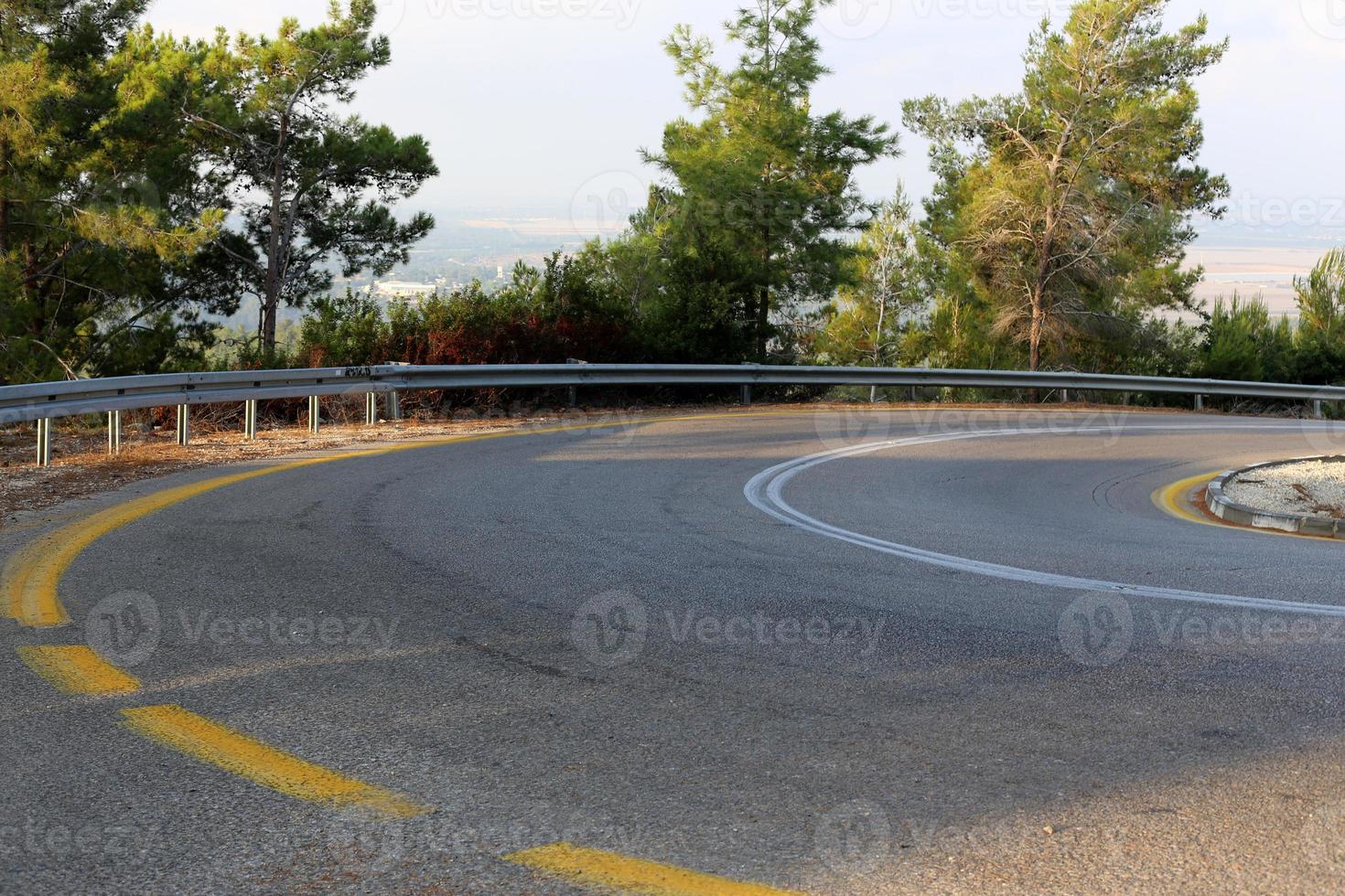 Asphalt highway across Israel from north to south. photo