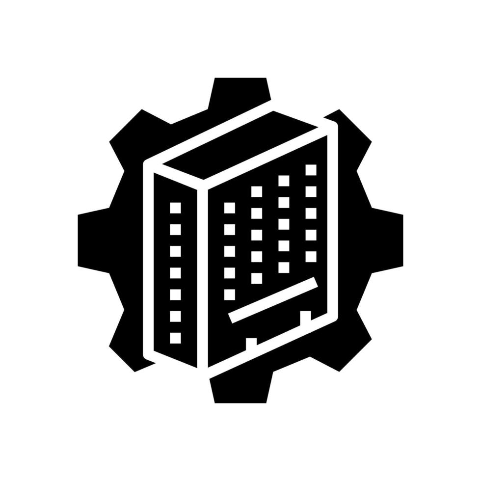 building process glyph icon vector illustration