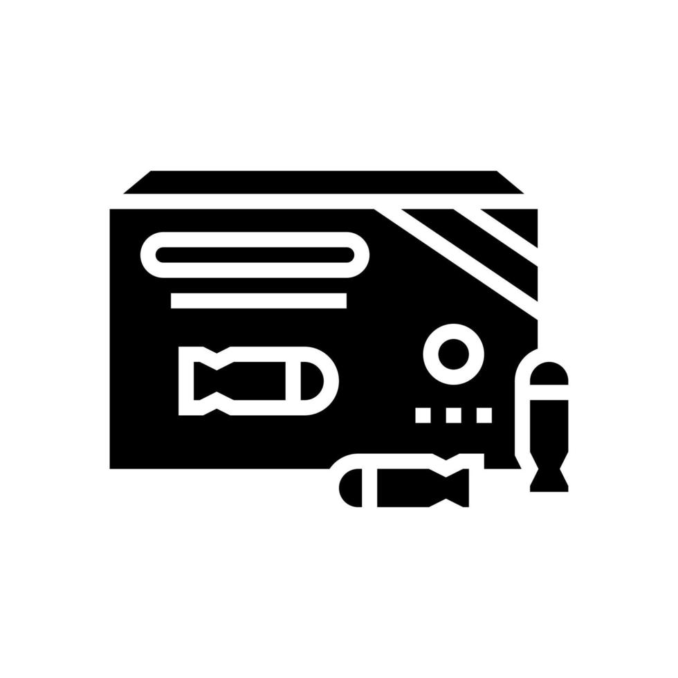 bullet package glyph icon vector illustration