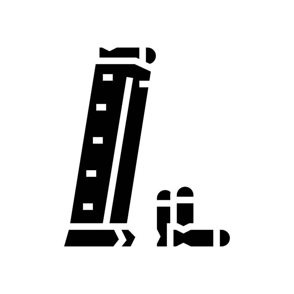 gun magazine with bullets glyph icon vector illustration