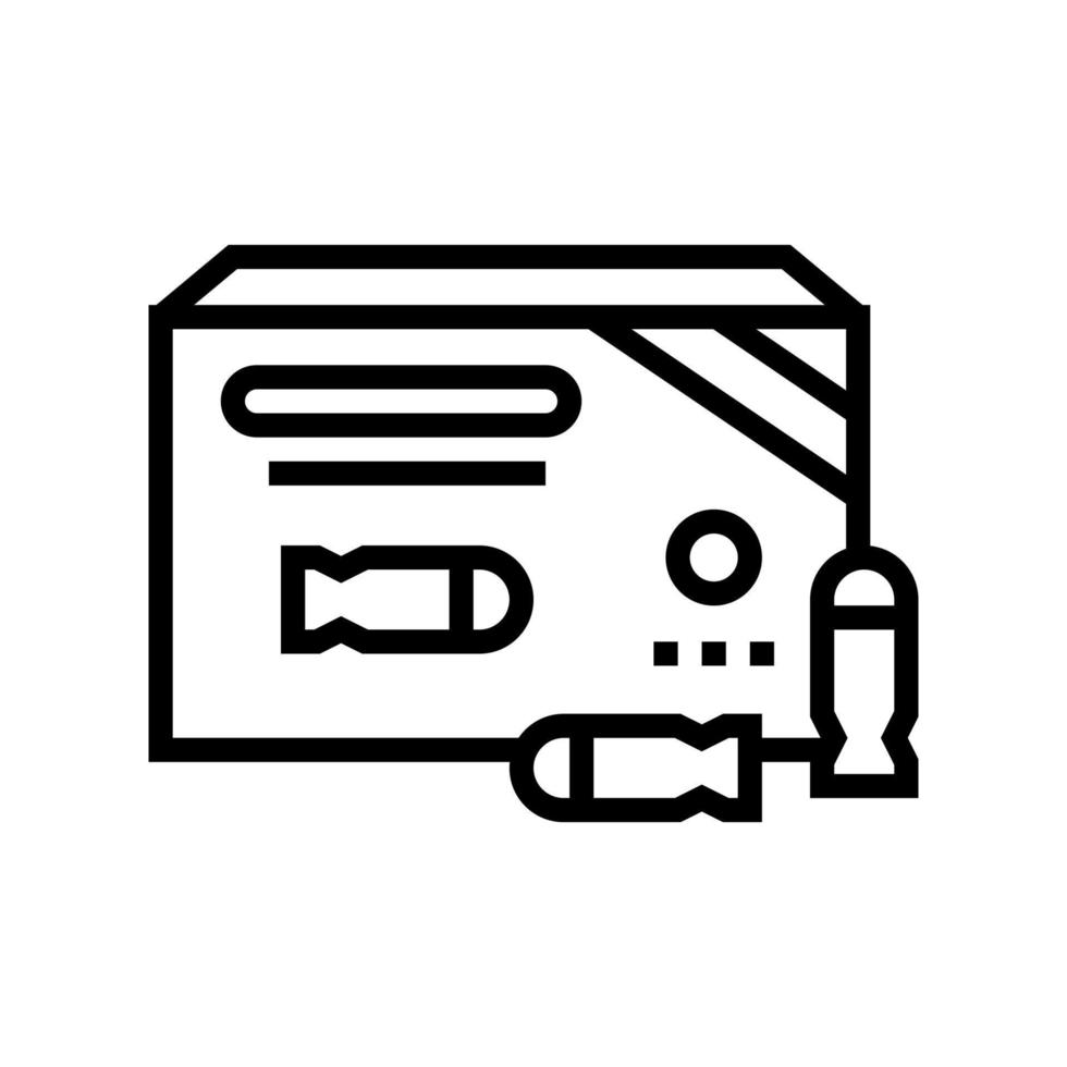 bullet package line icon vector illustration