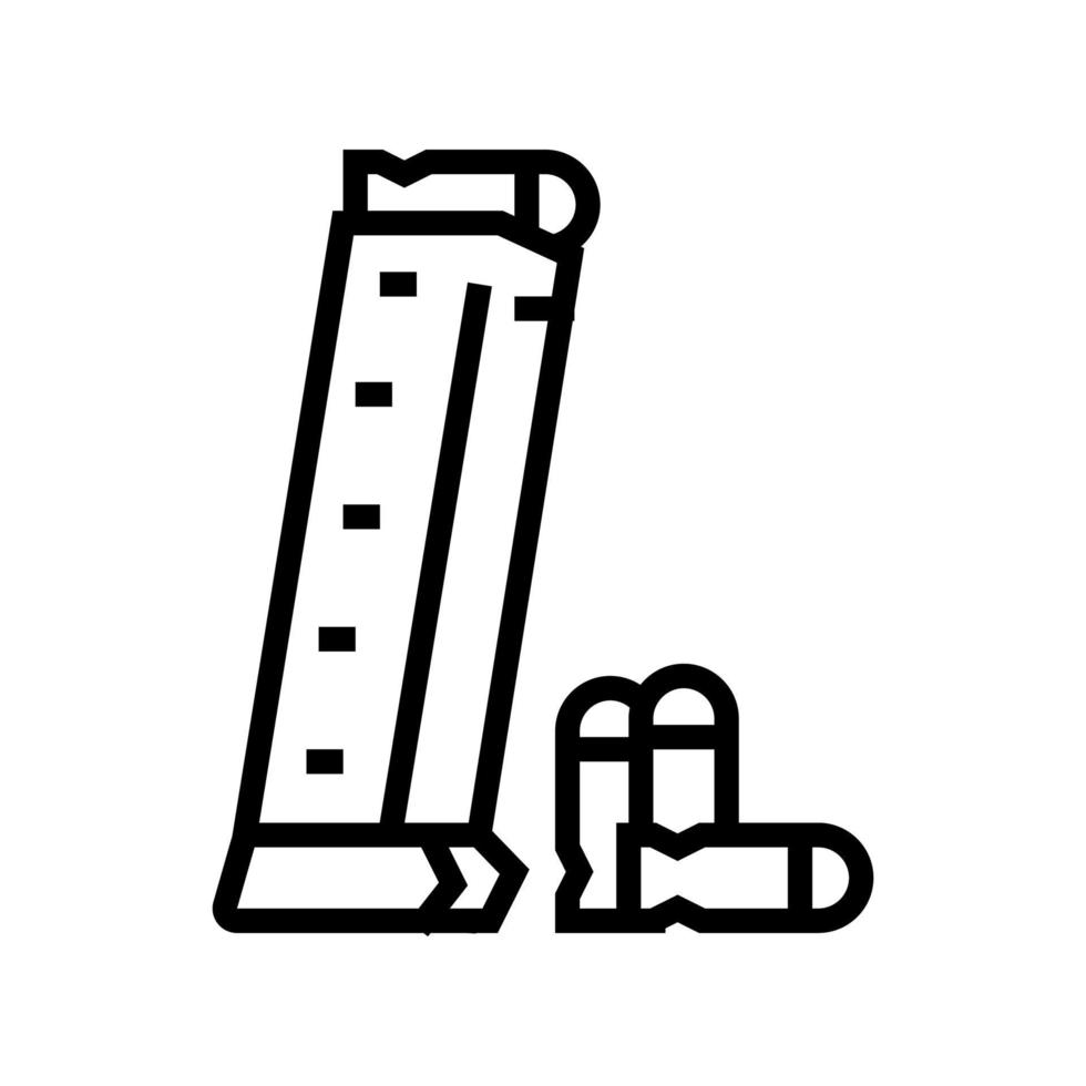 gun magazine with bullets line icon vector illustration