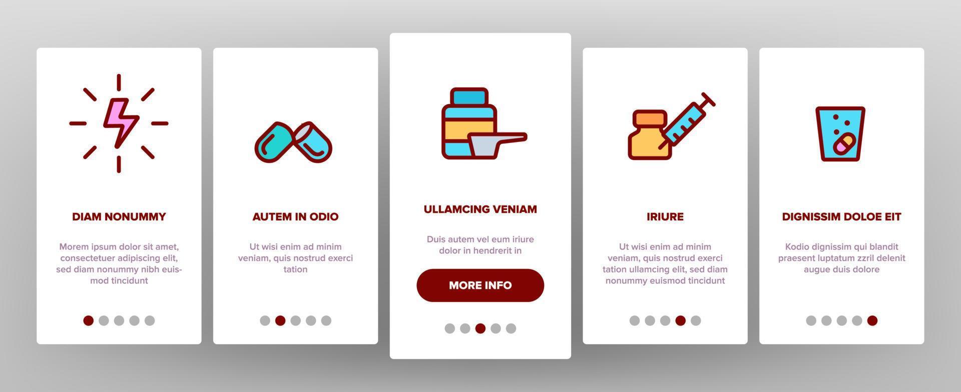 Supplements Icons Onboarding Set Vector