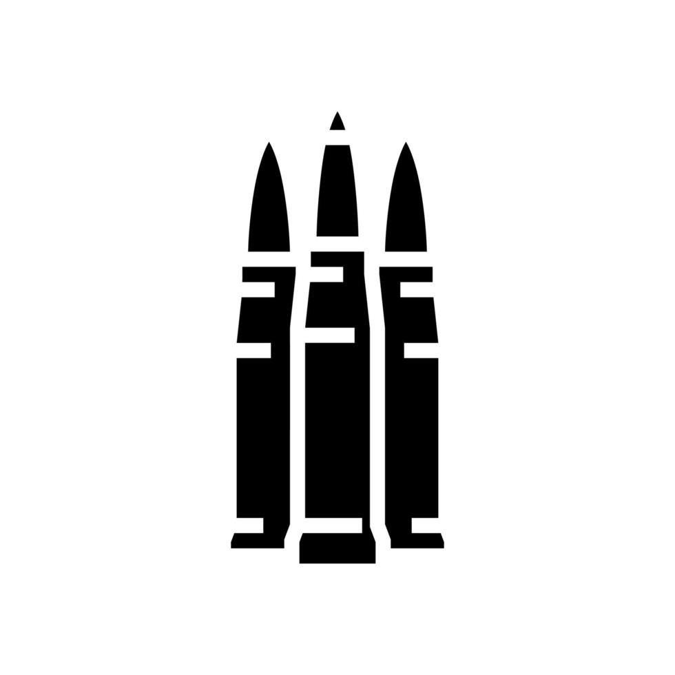 armor piercing bullets glyph icon vector illustration
