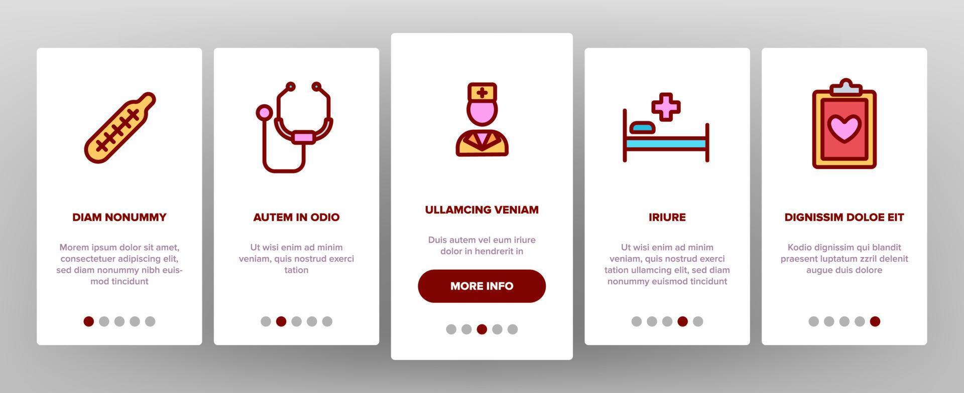 Therapeutic Elements Icons Onboarding Set Vector