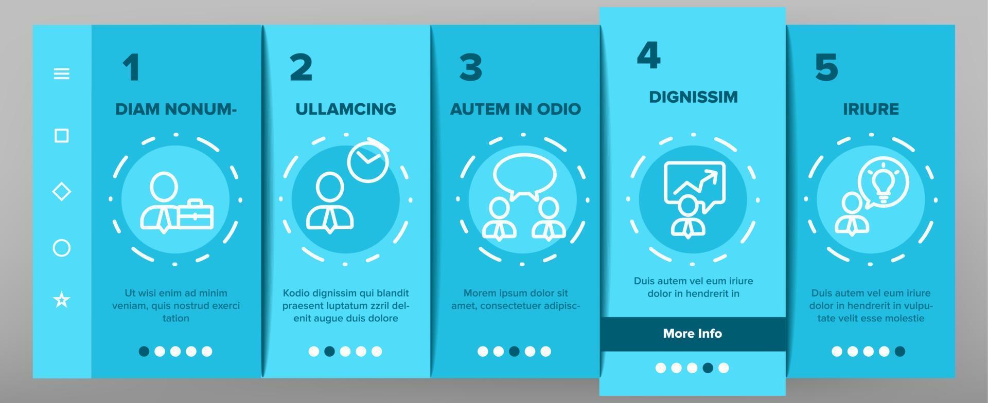 Business People Leader Onboarding Icons Set Vector