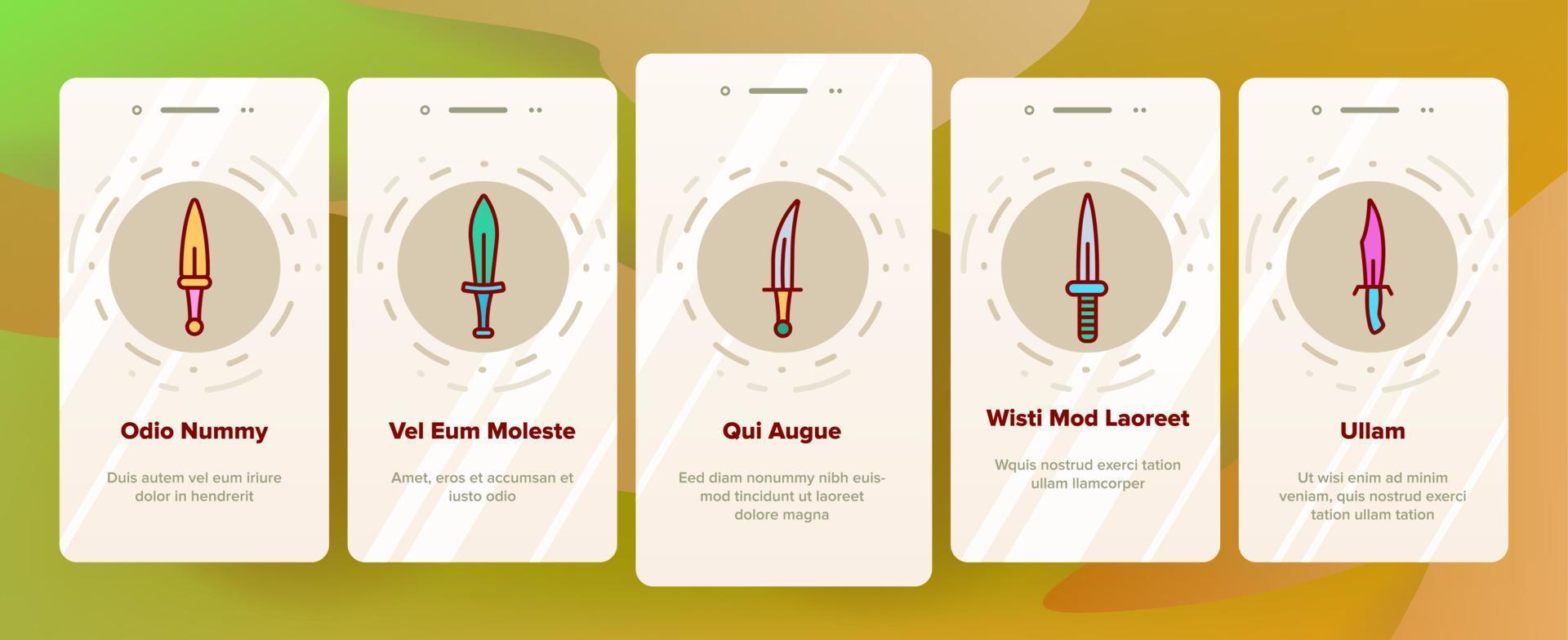 Dagger, Sharp Weapon Vector Onboarding Mobile App Page Screen
