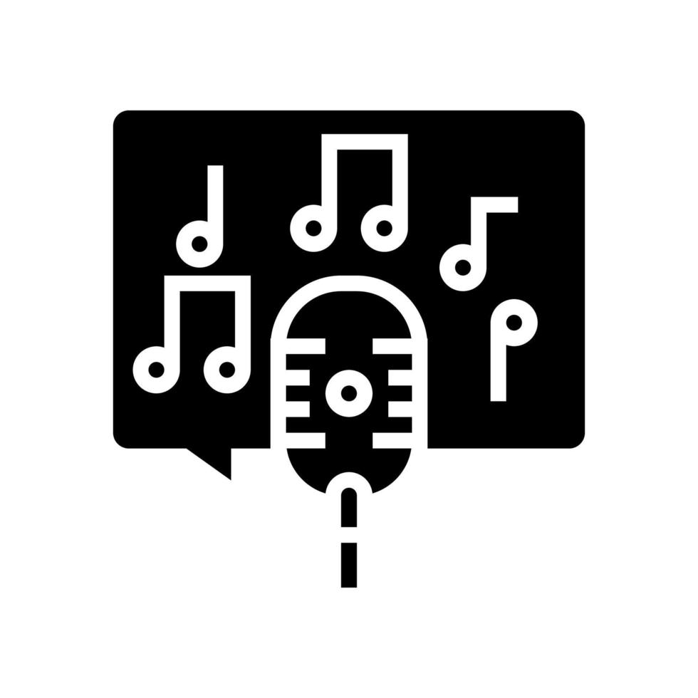 música en vivo en el canal de radio glifo icono vector ilustración