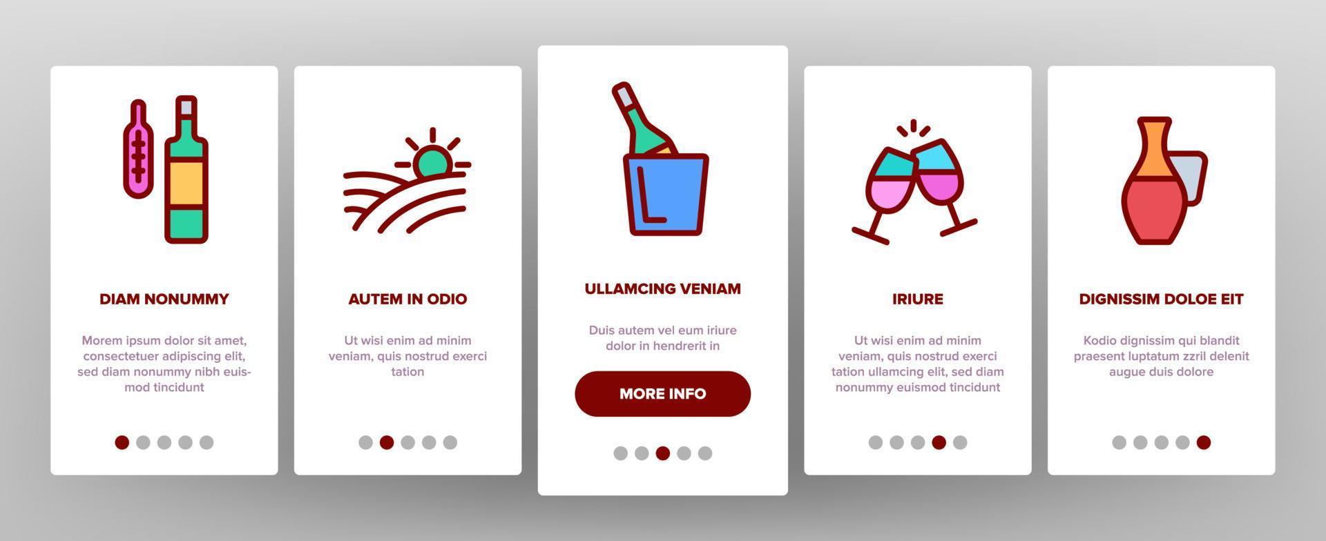 Wine Product Color Elements Vector Onboarding