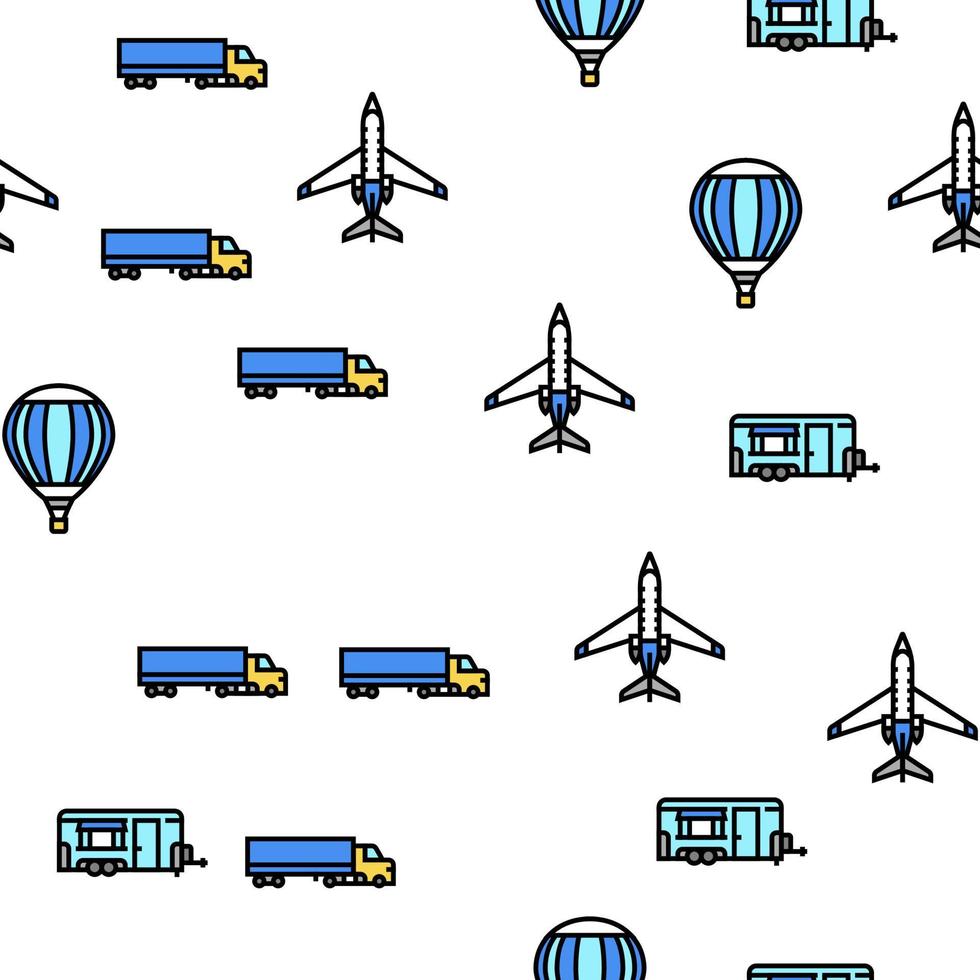 Transport For Riding And Flying Vector Seamless Pattern