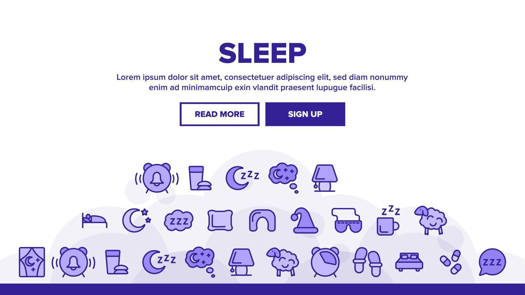 Collection Sleep Time Elements Vector Icons Set