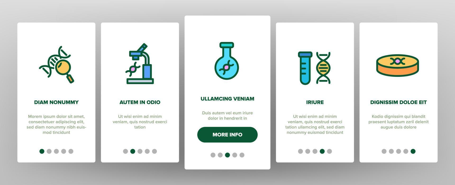Dna Test Onboarding Icons Set Vector