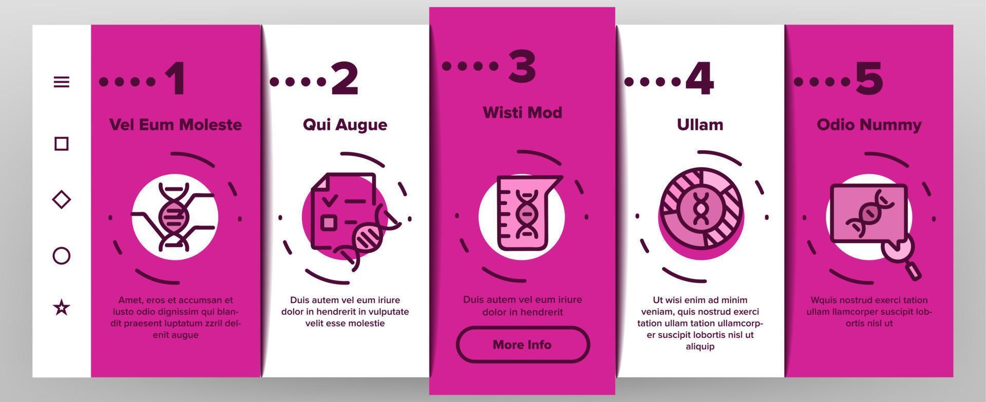 Dna Test Onboarding Icons Set Vector