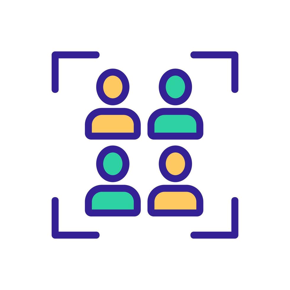 The audience sight icon vector. Isolated contour symbol illustration vector