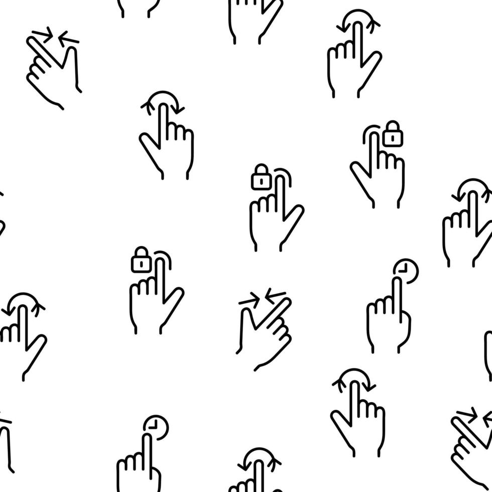 Swipe Gesture Touches Vector Seamless Pattern