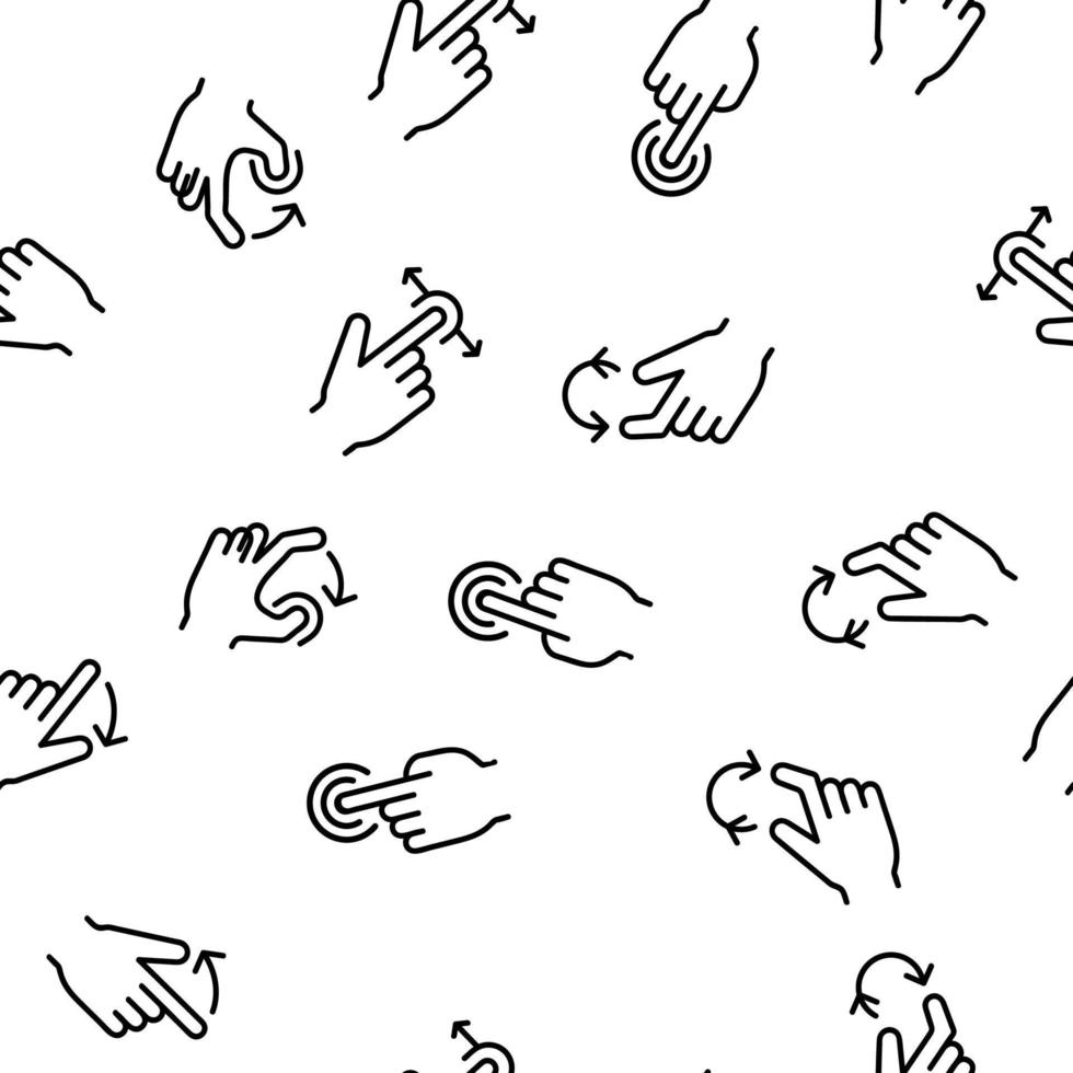 Swipe Gesture Touches Vector Seamless Pattern