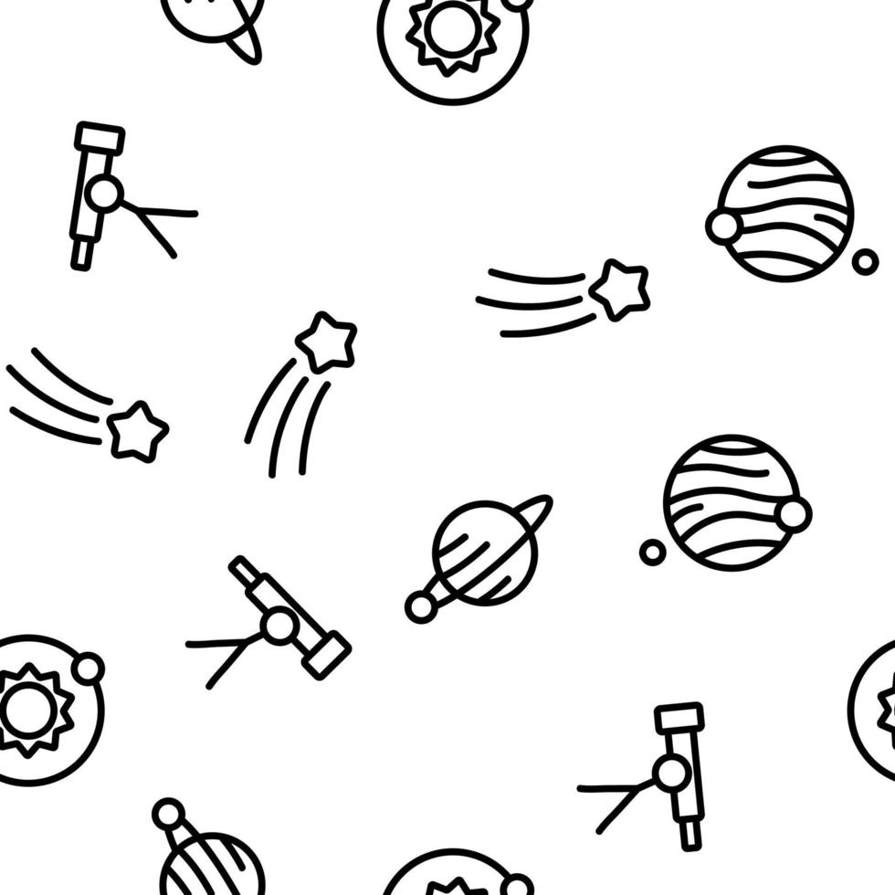 Space Exploration Vector Seamless Pattern