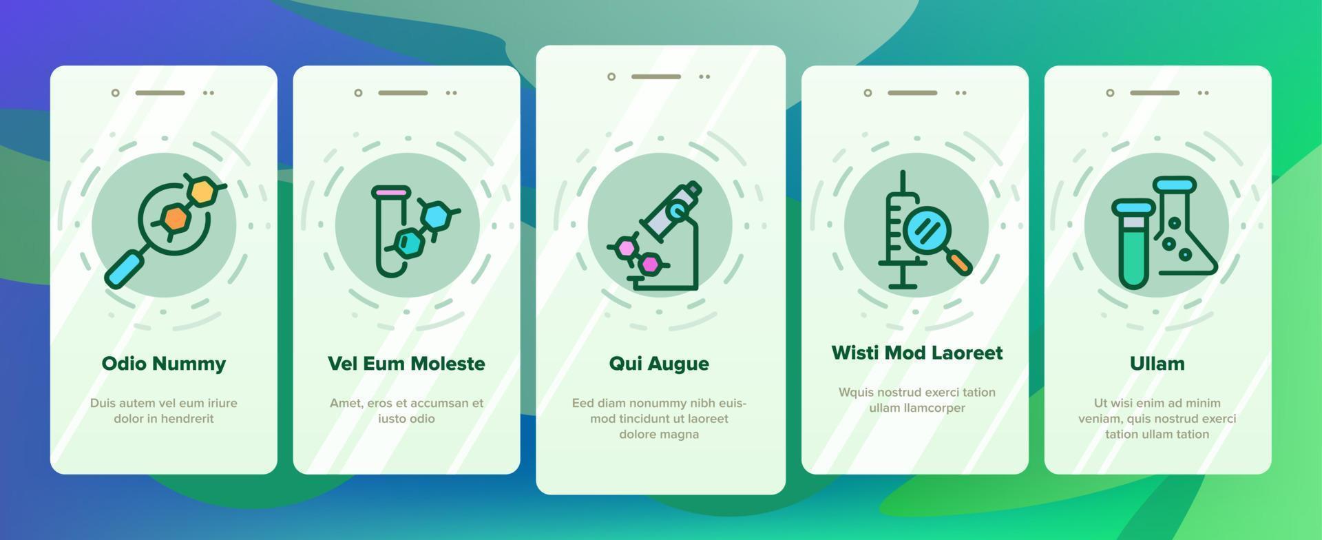 Drug Test Onboarding Icons Set Vector