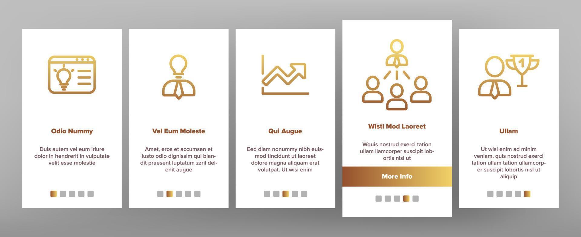 Info Business Onboarding Icons Set Vector