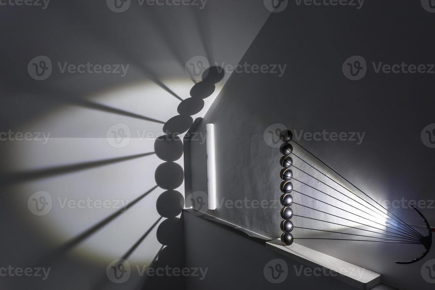 abstract design of balls on metal rods photo