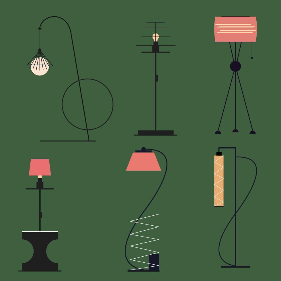 Flat illustration Stock of room light vector