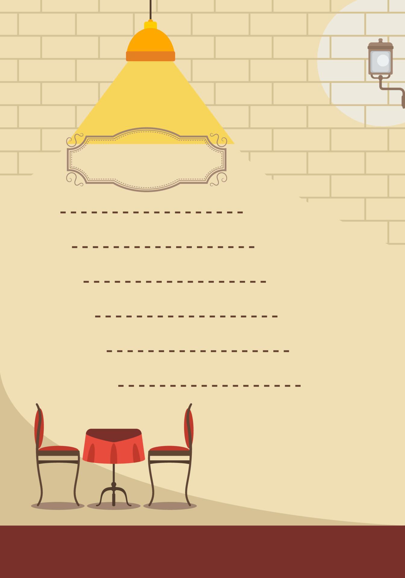 Editable Flat Retro Style Restaurant Menu Vector Template for Marketing