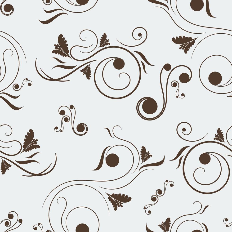 Editable Vintage Floral Swirl Seamless Pattern Vector for Creating Background