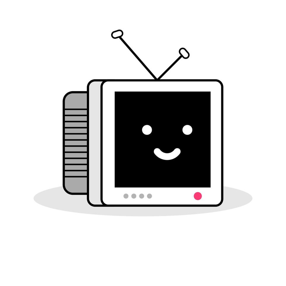 lindo personaje de vector de televisión de garabato bueno para ilustración, icono y cualquier recurso gráfico