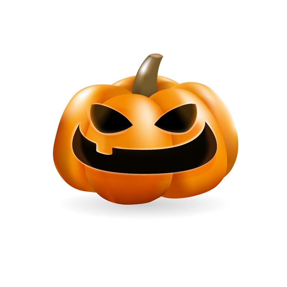 Ilustración de vector 3d de calabaza aislada sobre fondo blanco