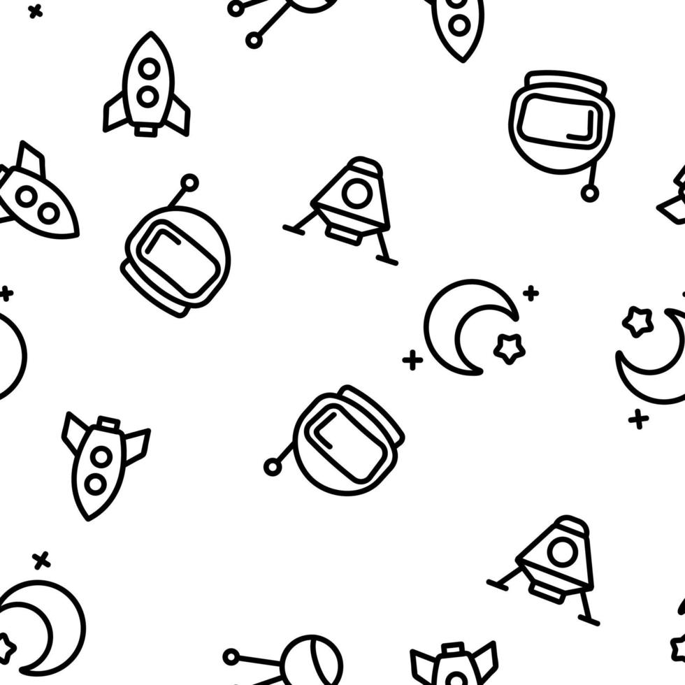 Space Exploration Vector Seamless Pattern