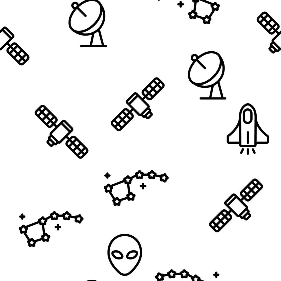 Space Exploration Vector Seamless Pattern