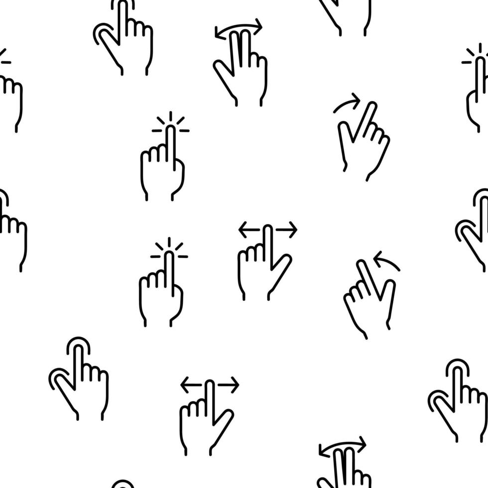 Swipe Gesture Touches Vector Seamless Pattern