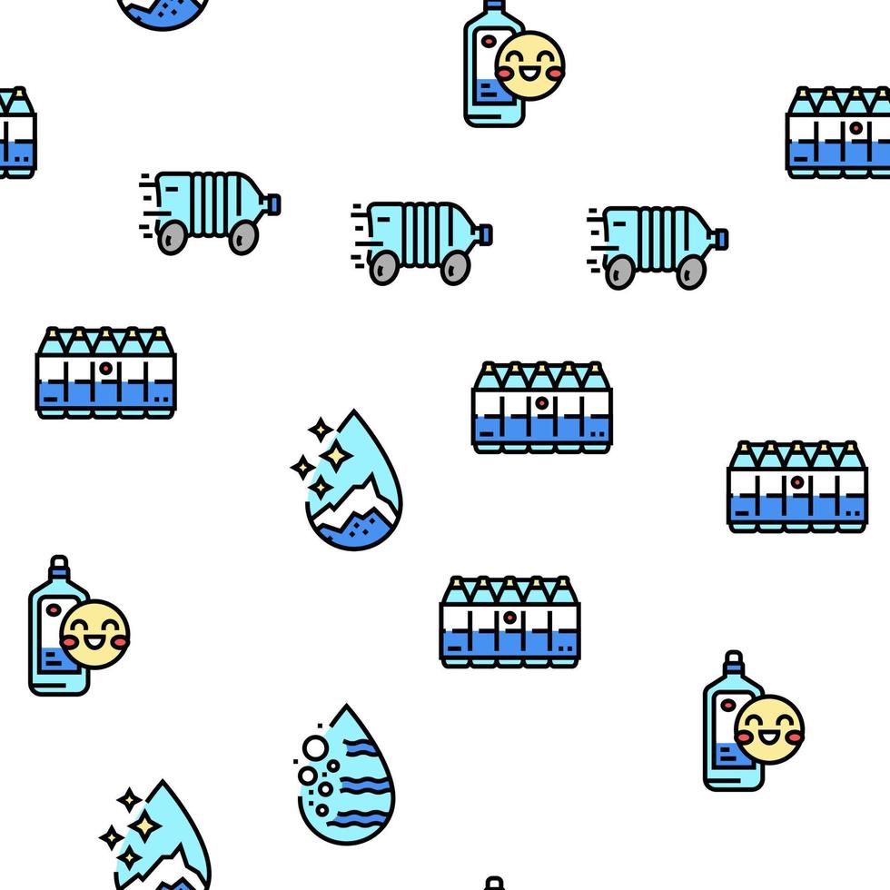 Water Delivery Service Business Vector Seamless Pattern