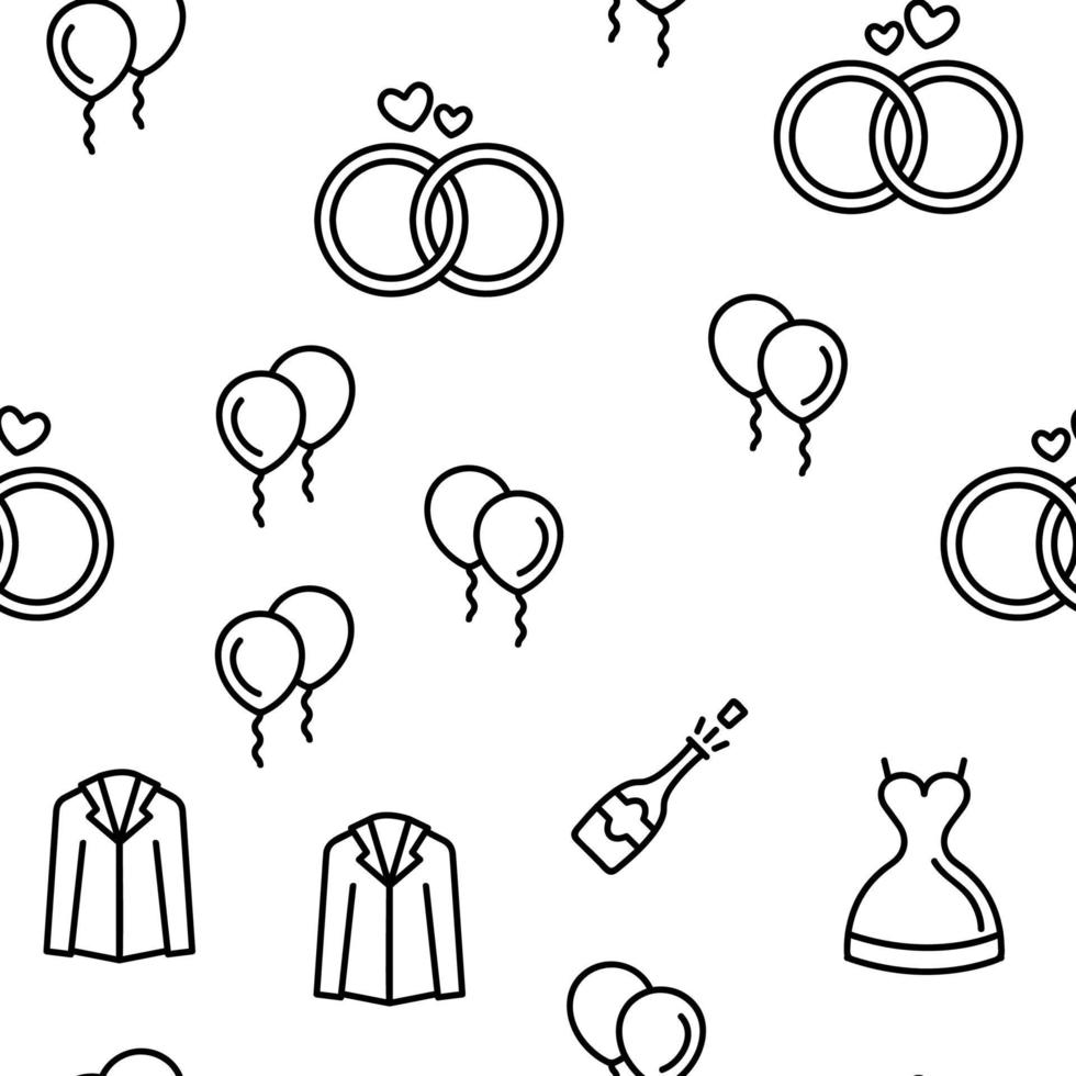 Wedding And Engaging Vector Seamless Pattern