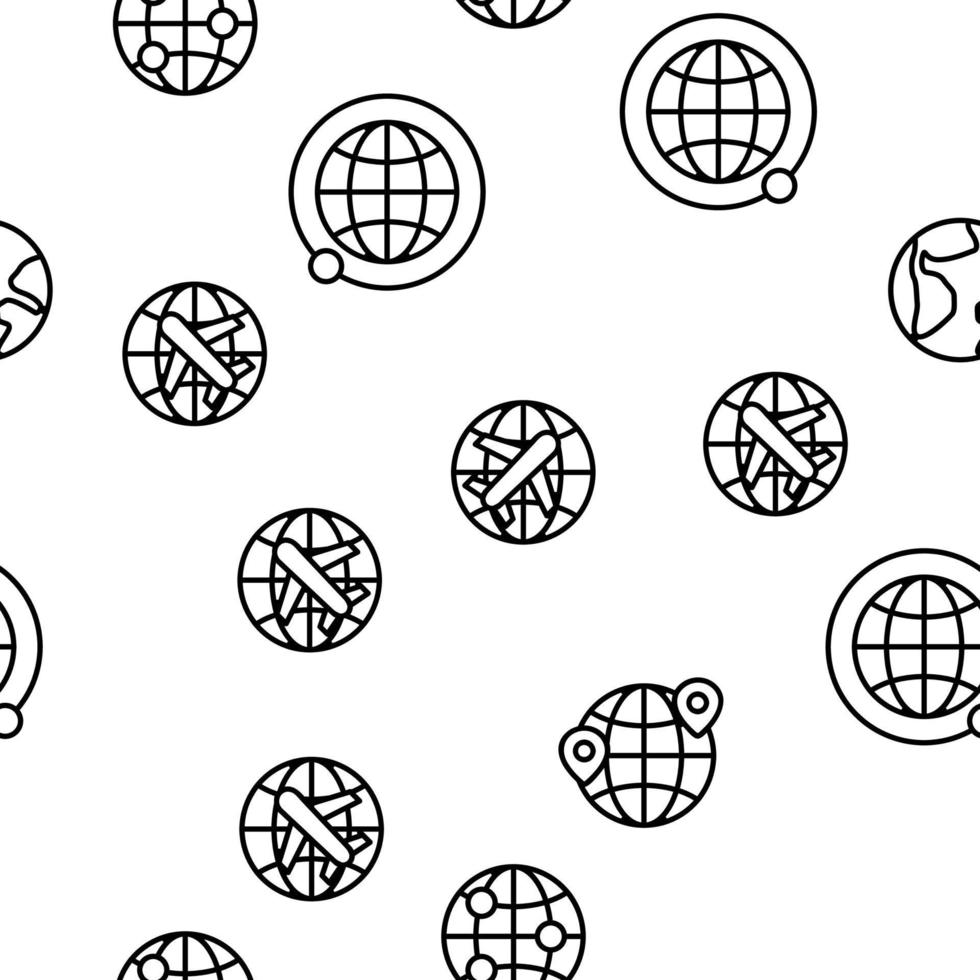 World, Globe, Planet Earth Vector Seamless Pattern