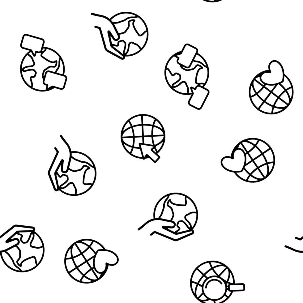 World, Globe, Planet Earth Vector Seamless Pattern