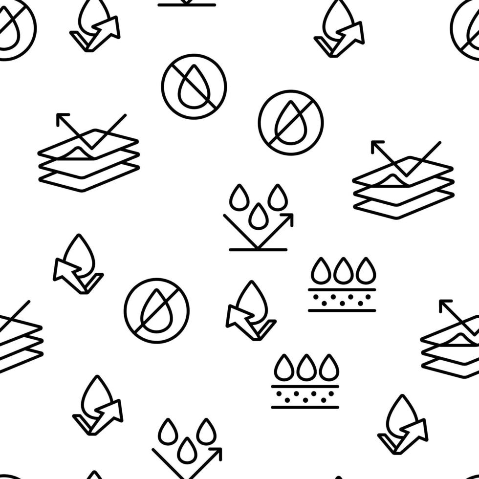 Waterproof, Water Resistant Materials Vector Seamless Pattern