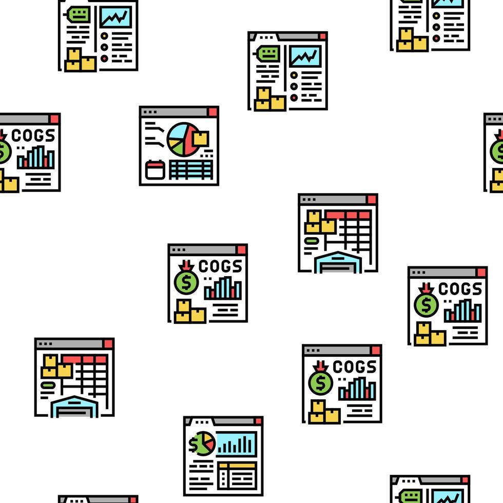 Inventory Analytics And Report Vector Seamless Pattern