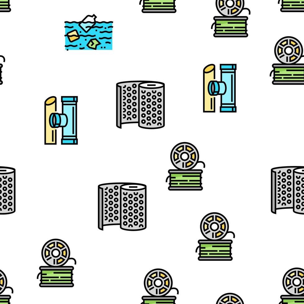 Plastic Accessories And Utensil Vector Seamless Pattern
